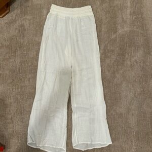 Abercrombie and Fitch beach coverup white linen pants